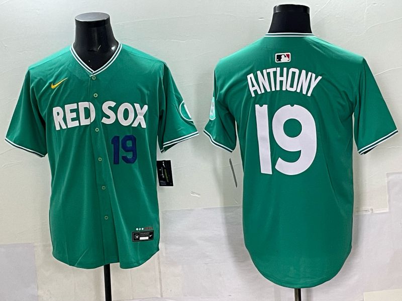 Men 2025 Boston Red Sox #19 Anthony Drak Green Joint Name Nike MLB Jersey 035->boston red sox->MLB Jersey